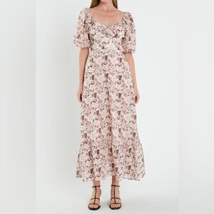 English Factory Linen Floral Maxi Dress medium